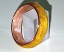 Bague en cuivre ou laiton – pétales de jacobée naturels scellés sous résine