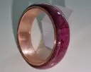 Bague pétales de rose sous résine – monture cuivre ou laiton